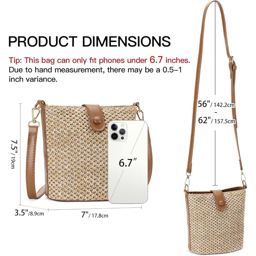 Chic Adjustable Straw Shoulder Bag - Lightweight … - image 4